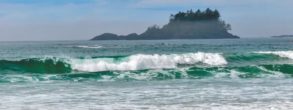 Tofino beach and ocean waves